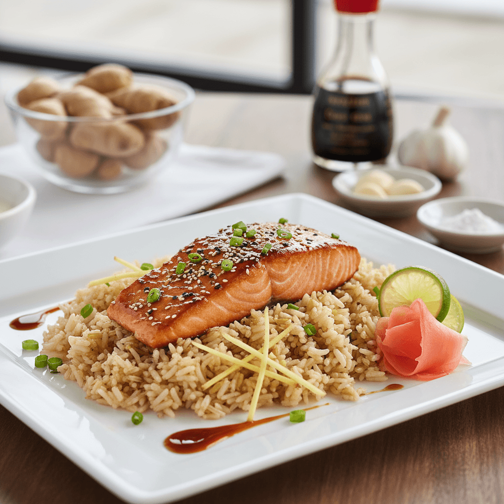 Teriyaki Salmon with Ginger Rice