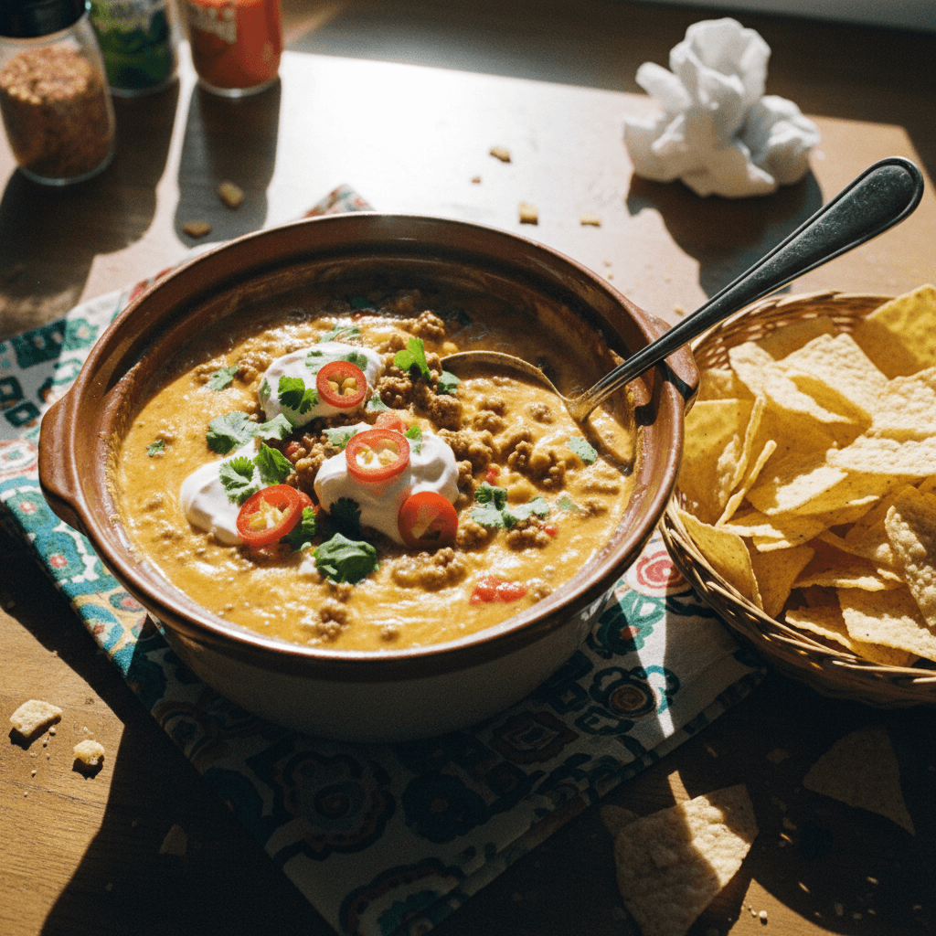 4 Ingredient Beef Queso