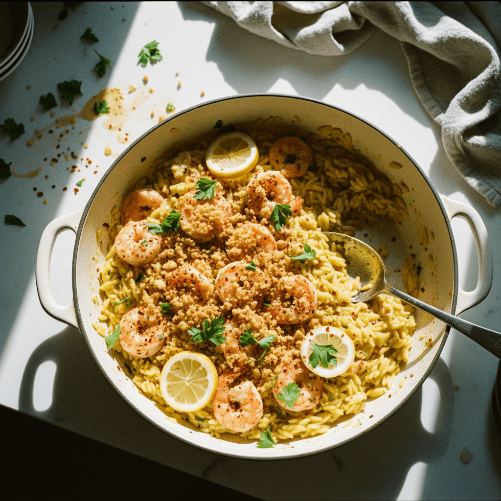 One-Pan Lemon Shrimp Orzo