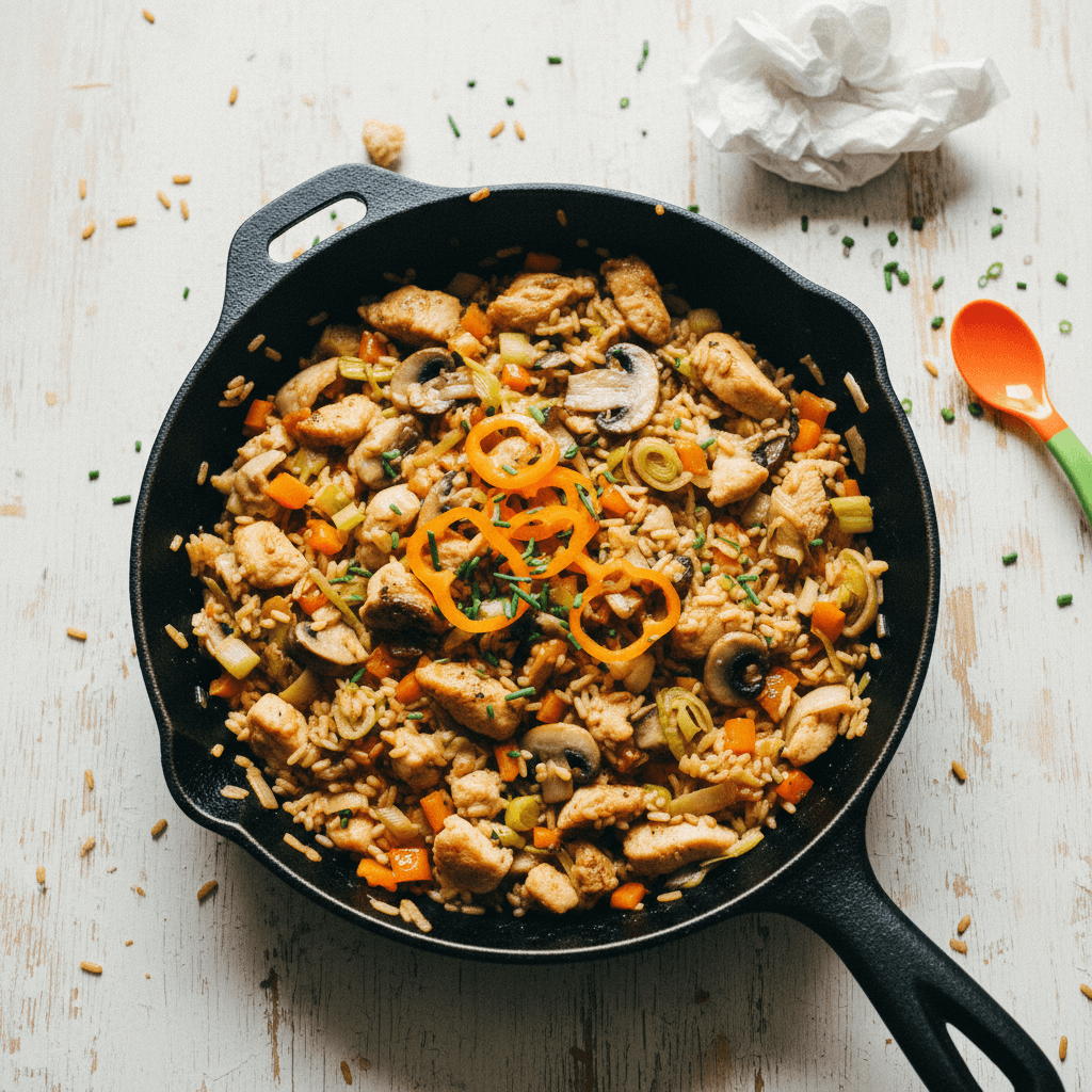 Savory Chicken and Leek Skillet Rice