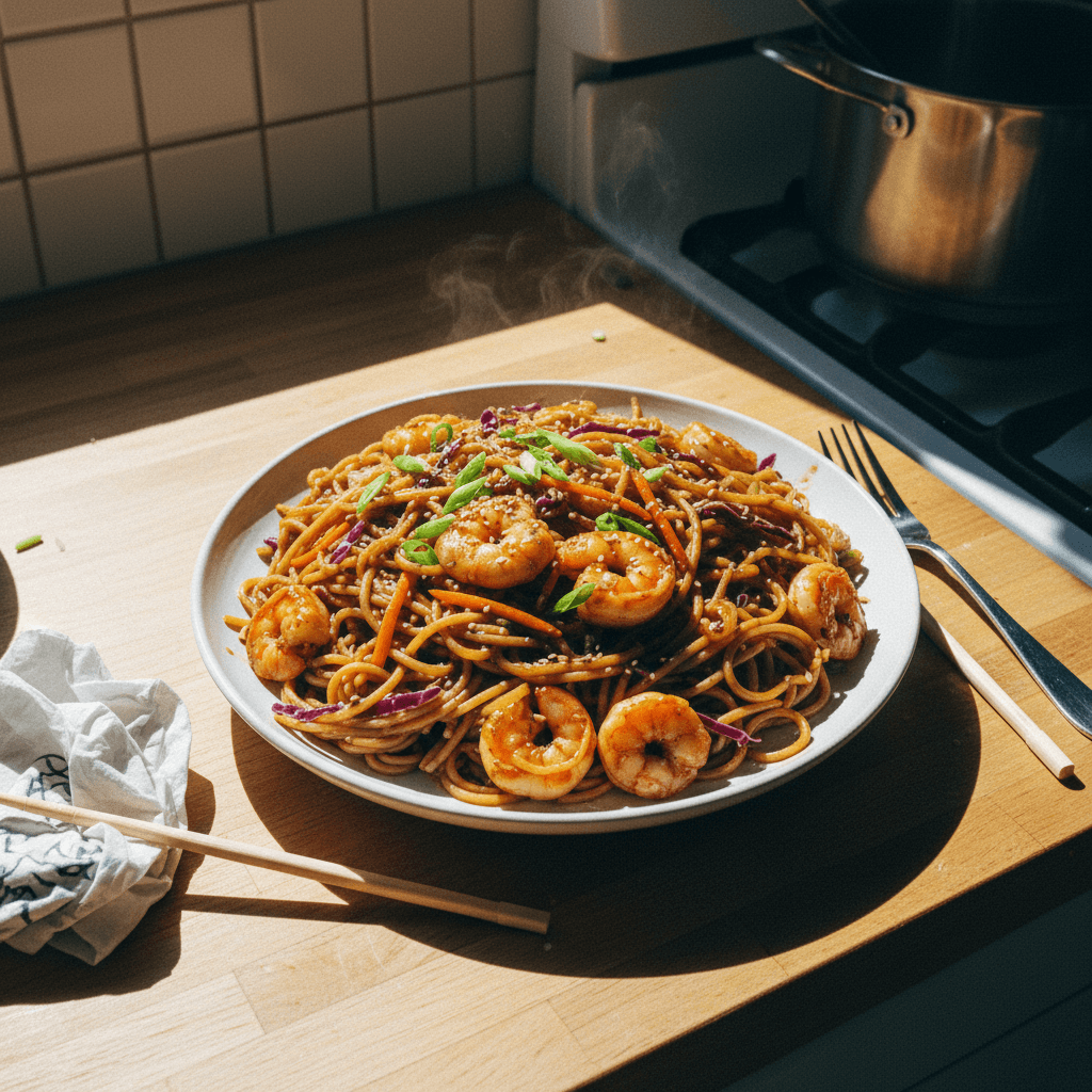 Easy Shrimp Chow Mein