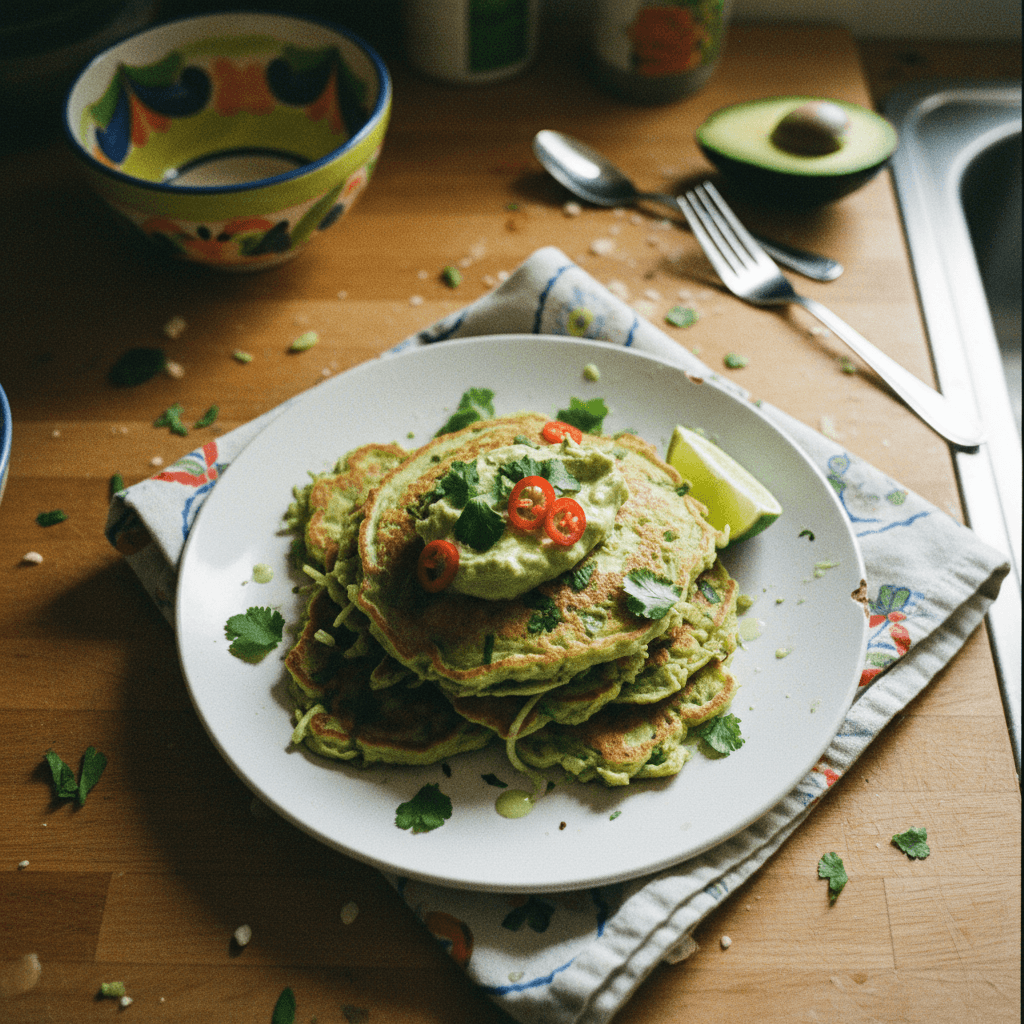 Zucchini and Avocado Pancakes