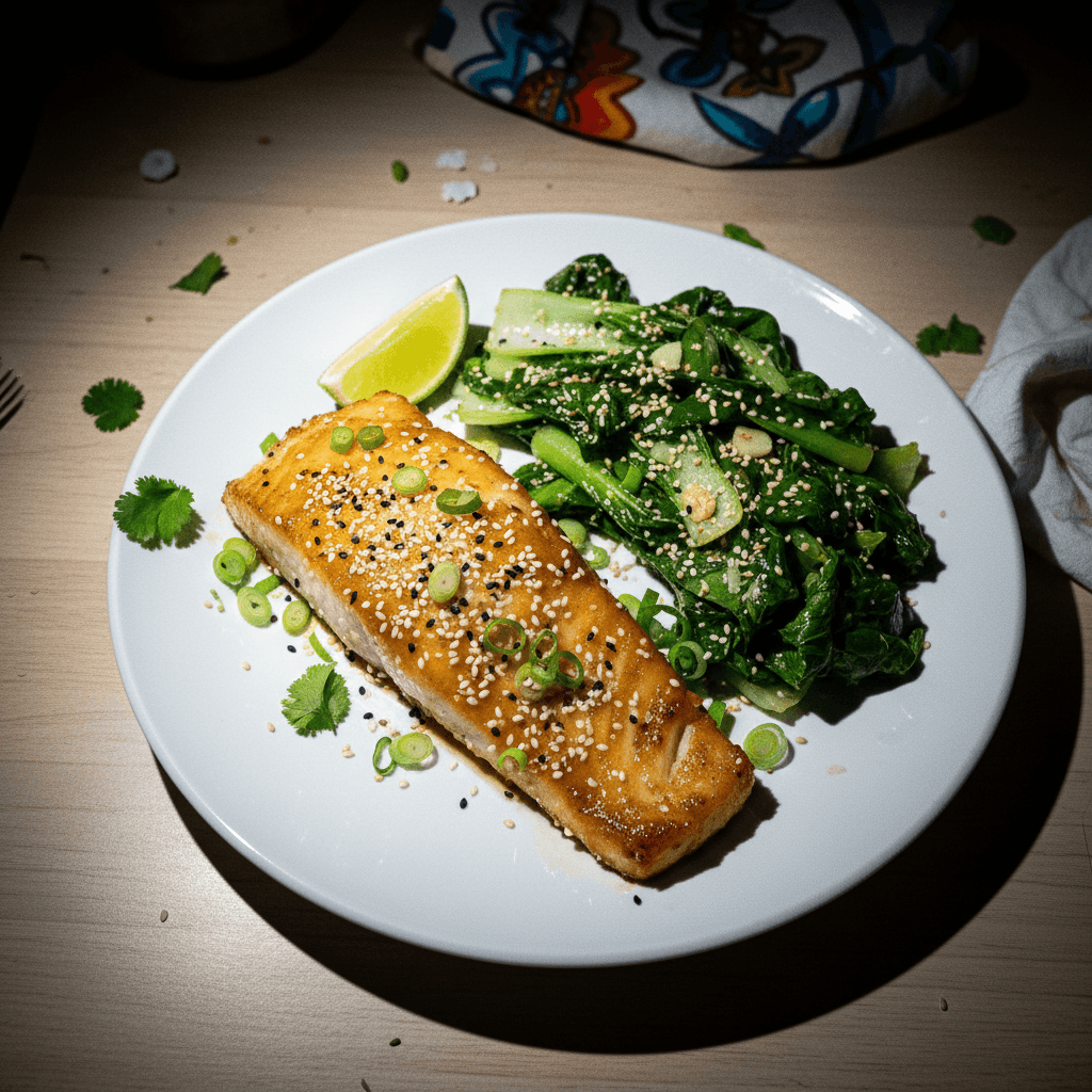 Miso-Glazed Cod with Quick Sesame Greens
