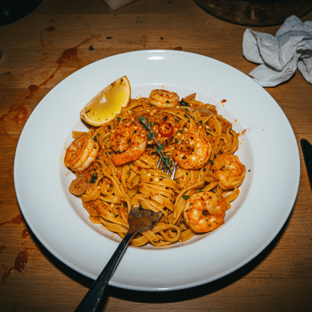 Creamy Cajun Prawn Pasta