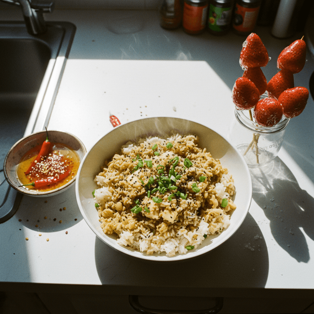 Viral Butter Garlic Rice, Spicy Hot Honey, and Tanghulu Strawberries
