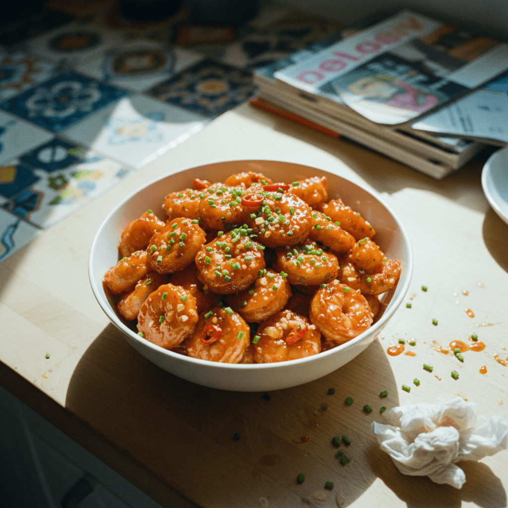 Hot Honey Prawns