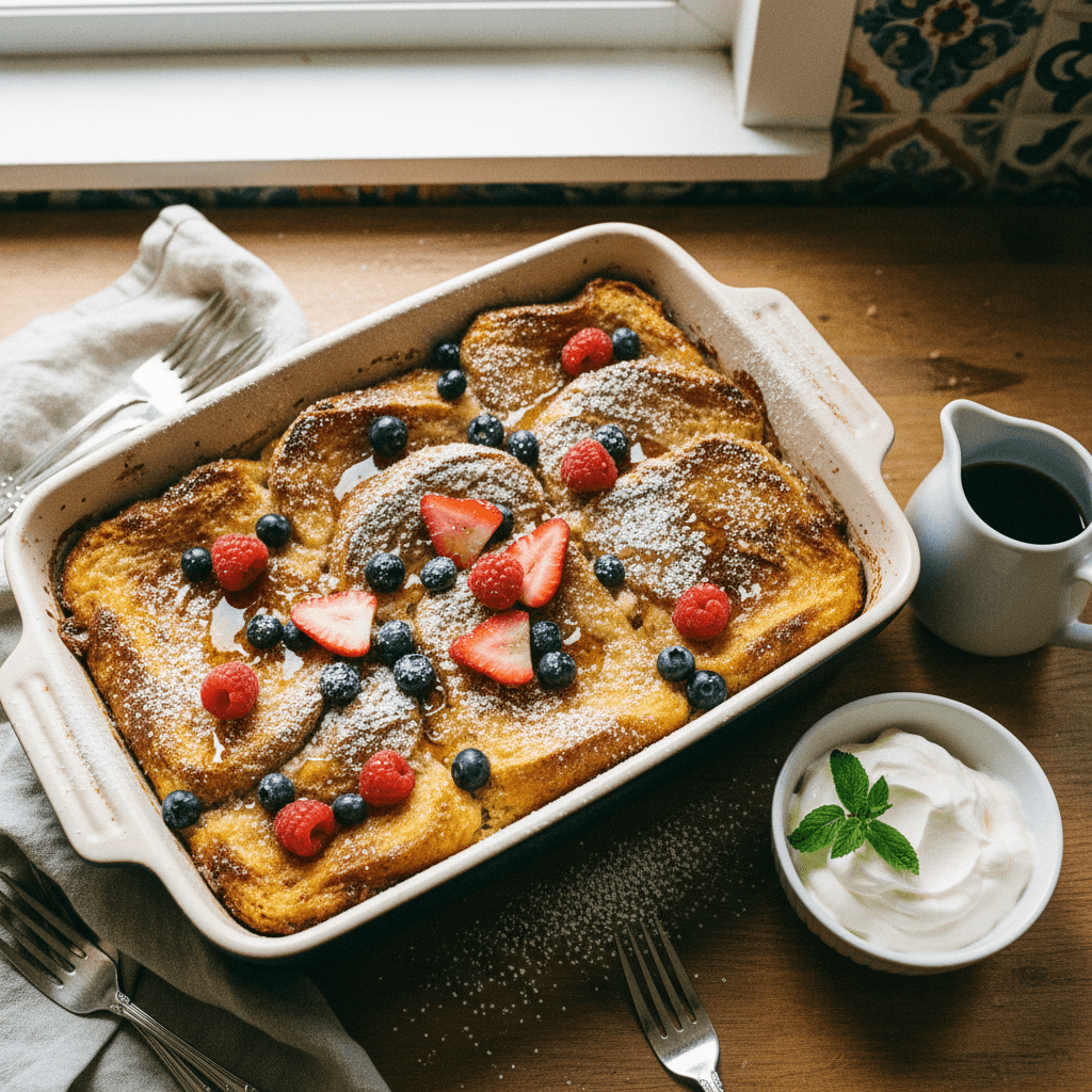 Overnight French Toast Casserole with Caramelized Bottom