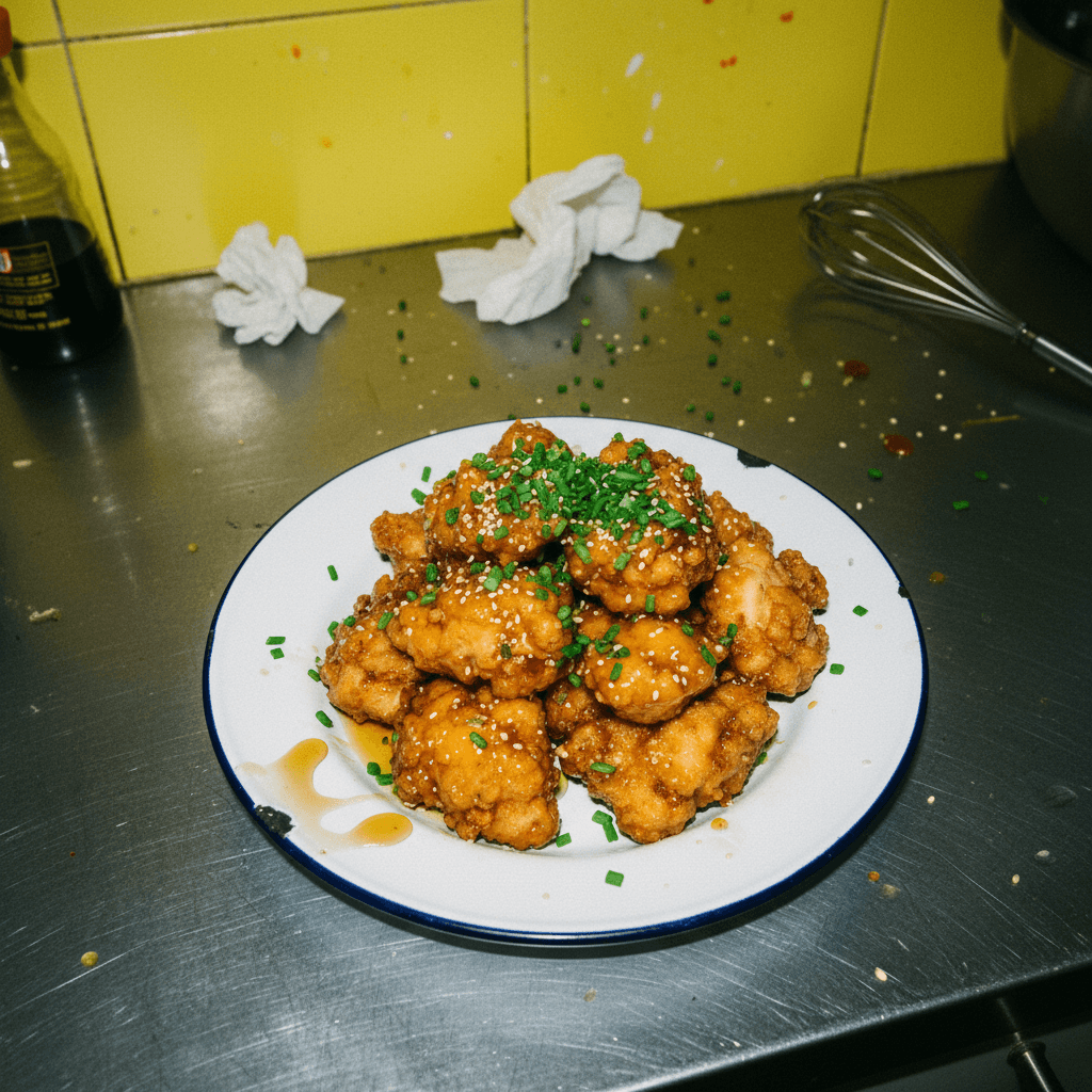 Crispy Honey Chicken with Garlic Chives