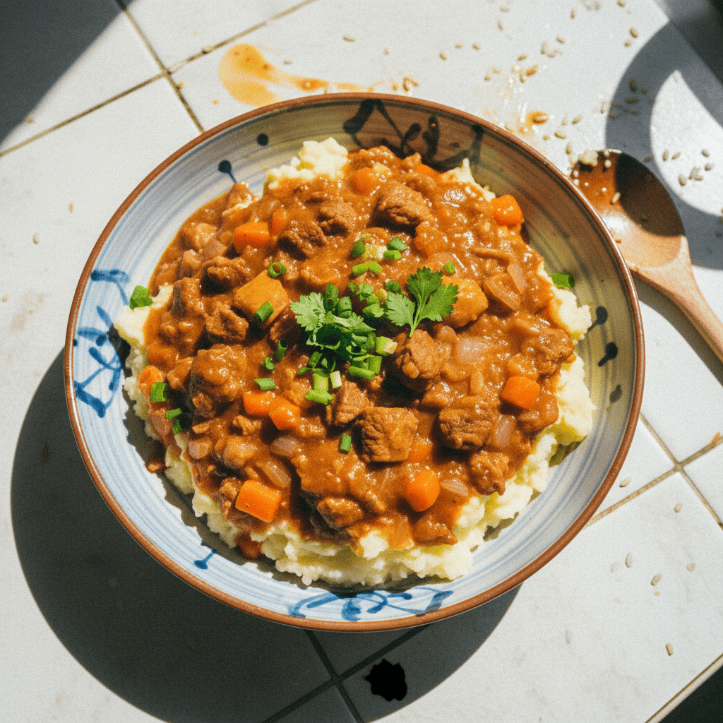 黄牛土豆泥盖饭