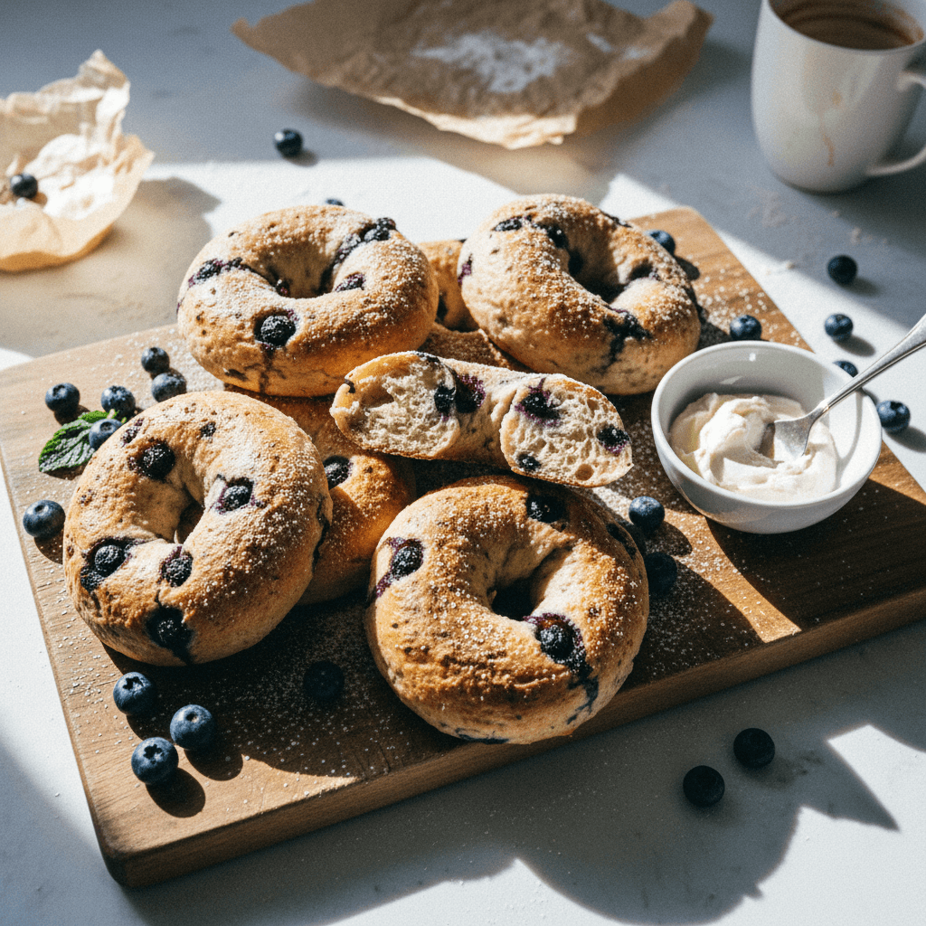 4-Ingredient Blueberry Bagels