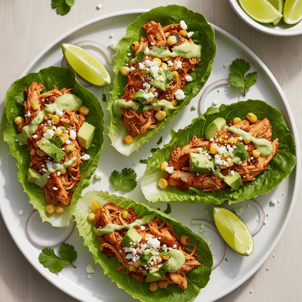 Chipotle Chicken Avocado Lettuce Wraps