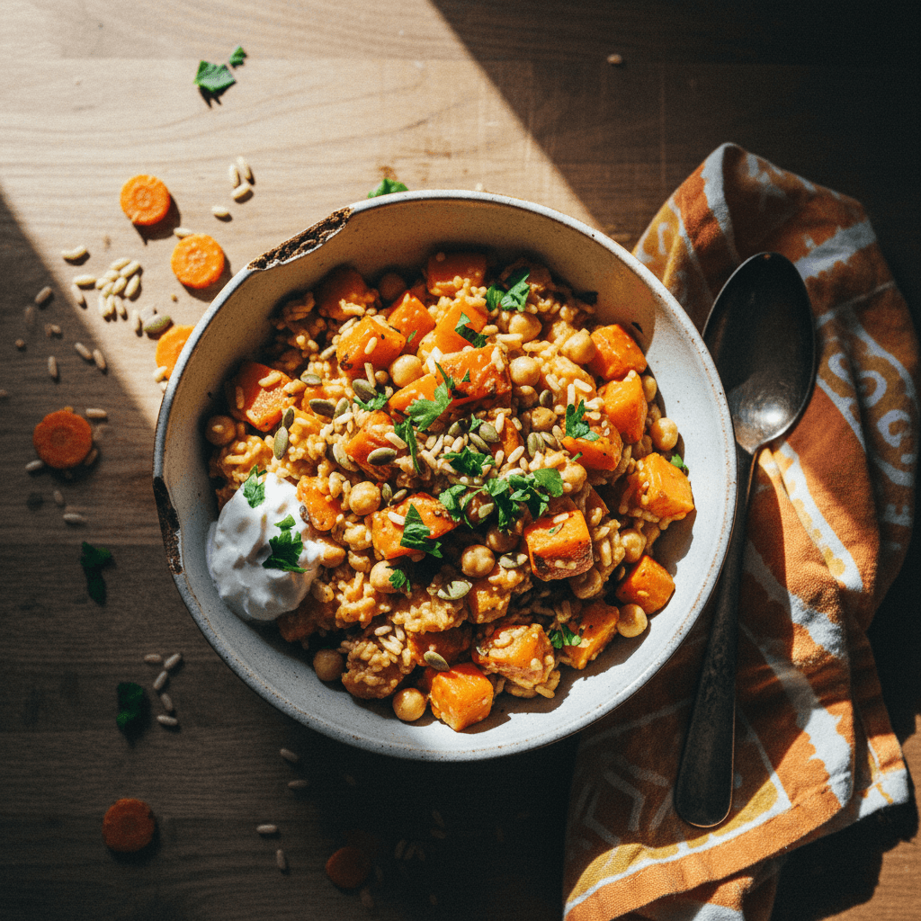 Carrot and Butternut Squash Pilaf