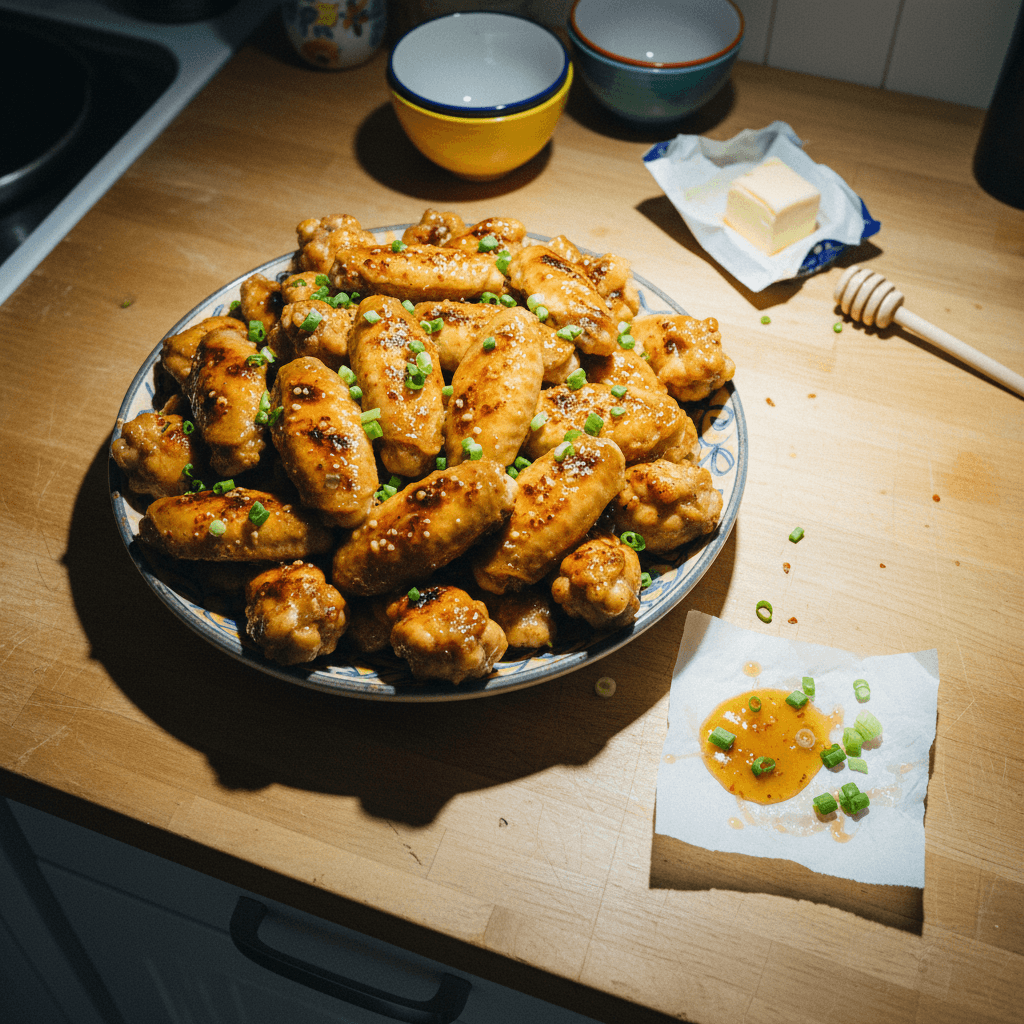 Grilled Chicken Wings with Sticky Honey Garlic Butter Sauce
