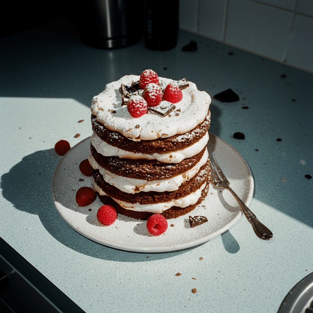 Chocolate Meringue Sponge with Lemon Curd