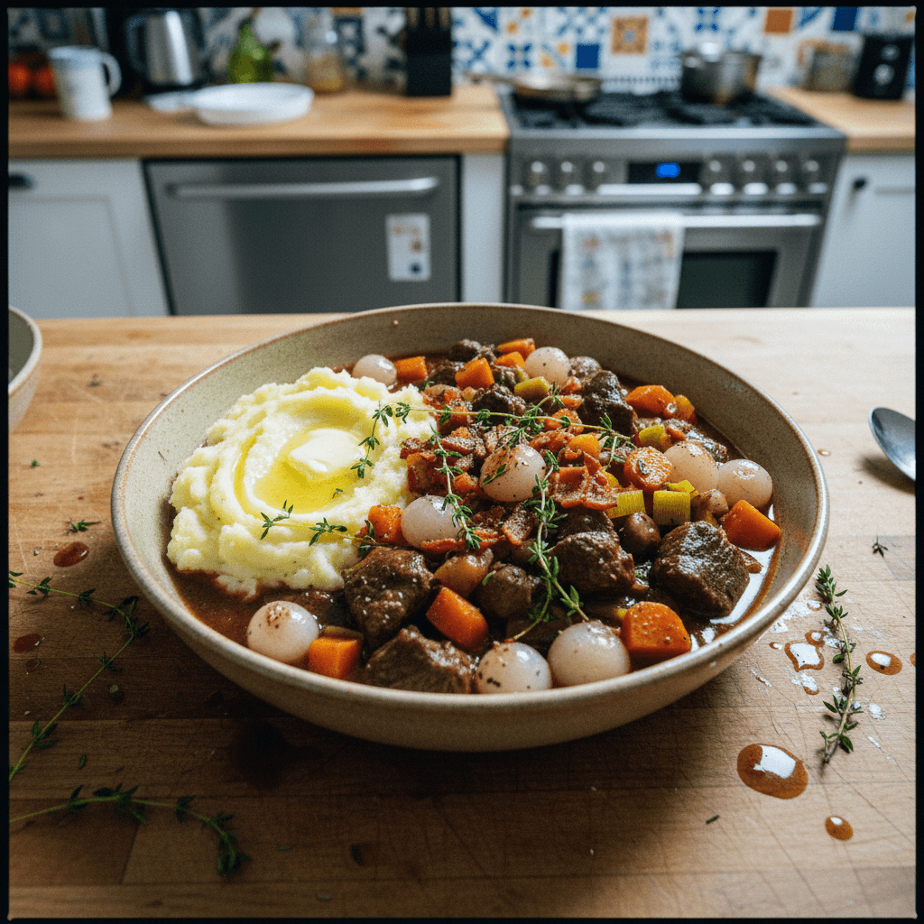 Beef Bourguignon with Creamy Mashed Potatoes