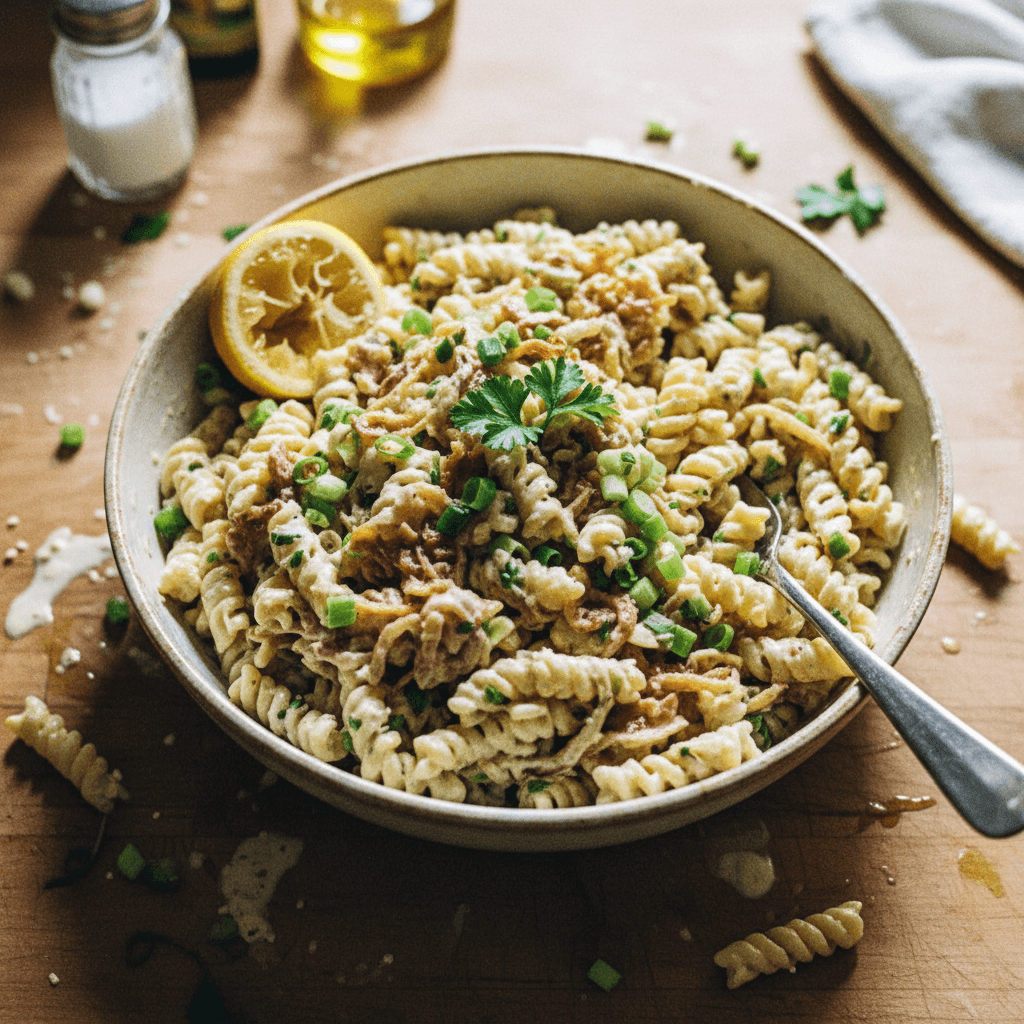 Creamy Onion Pasta "Salad"