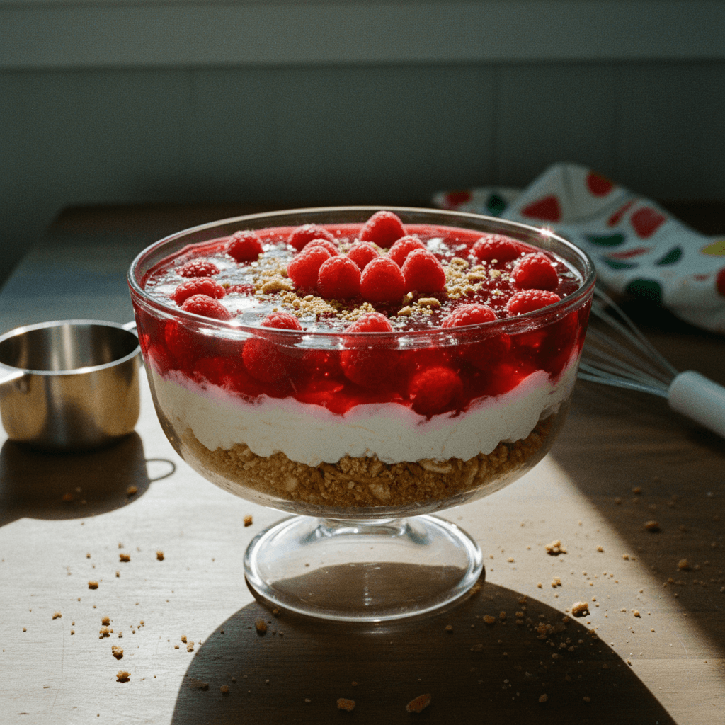 Raspberry Jell-O Pretzel Salad