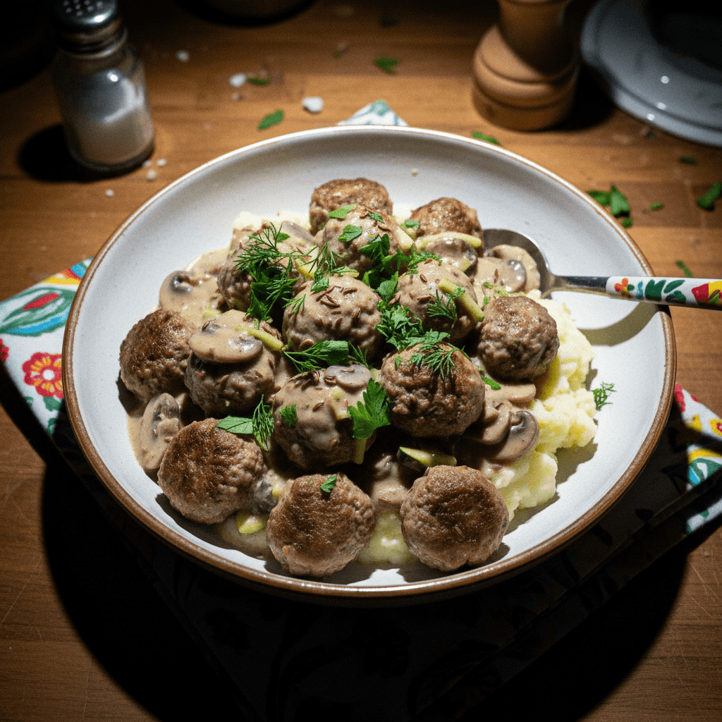 Skinny Meatball Stroganoff