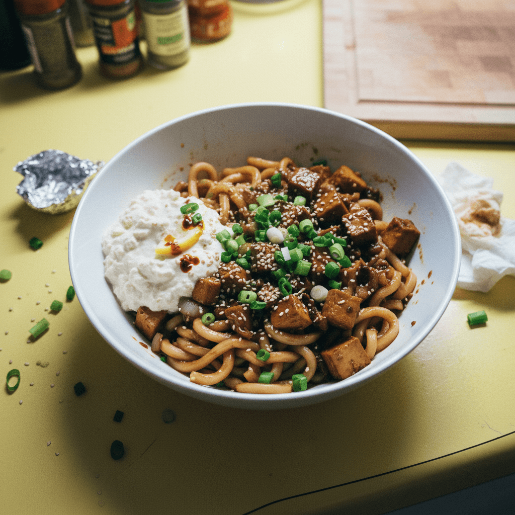 Mapo Tofu Udon (Minus the Mapo)