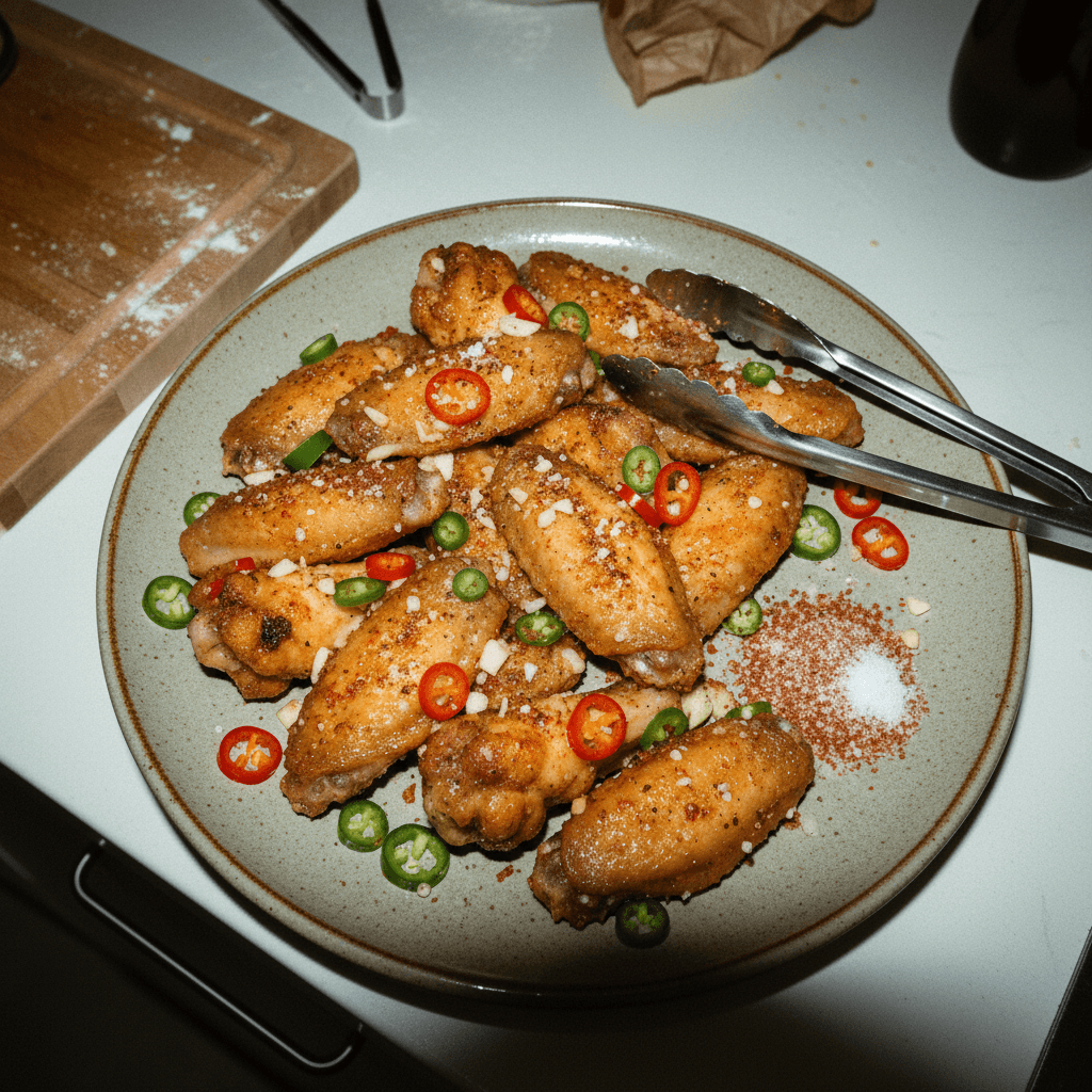 Crispy and Juicy Salt and Pepper Chicken Wings