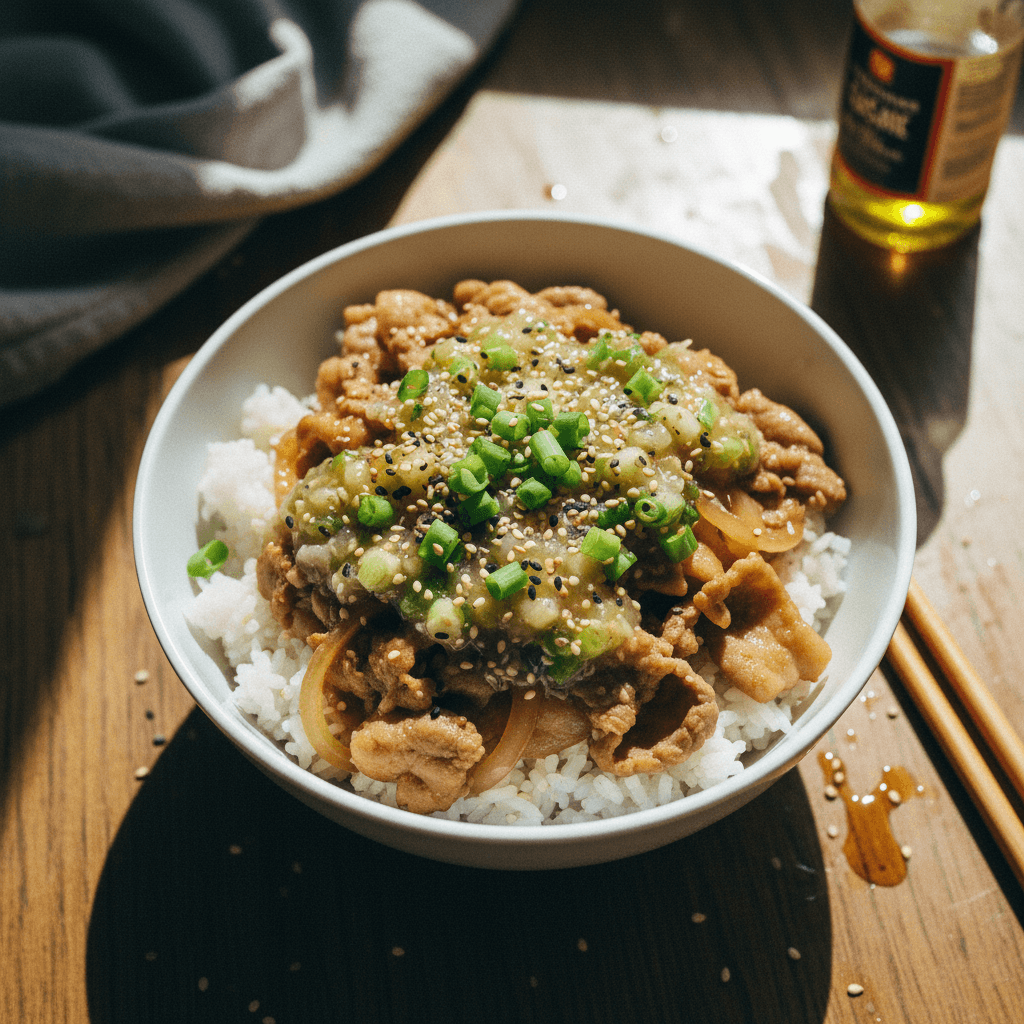 Yoshinoya Inspired Butadon with Negi Shio Sauce