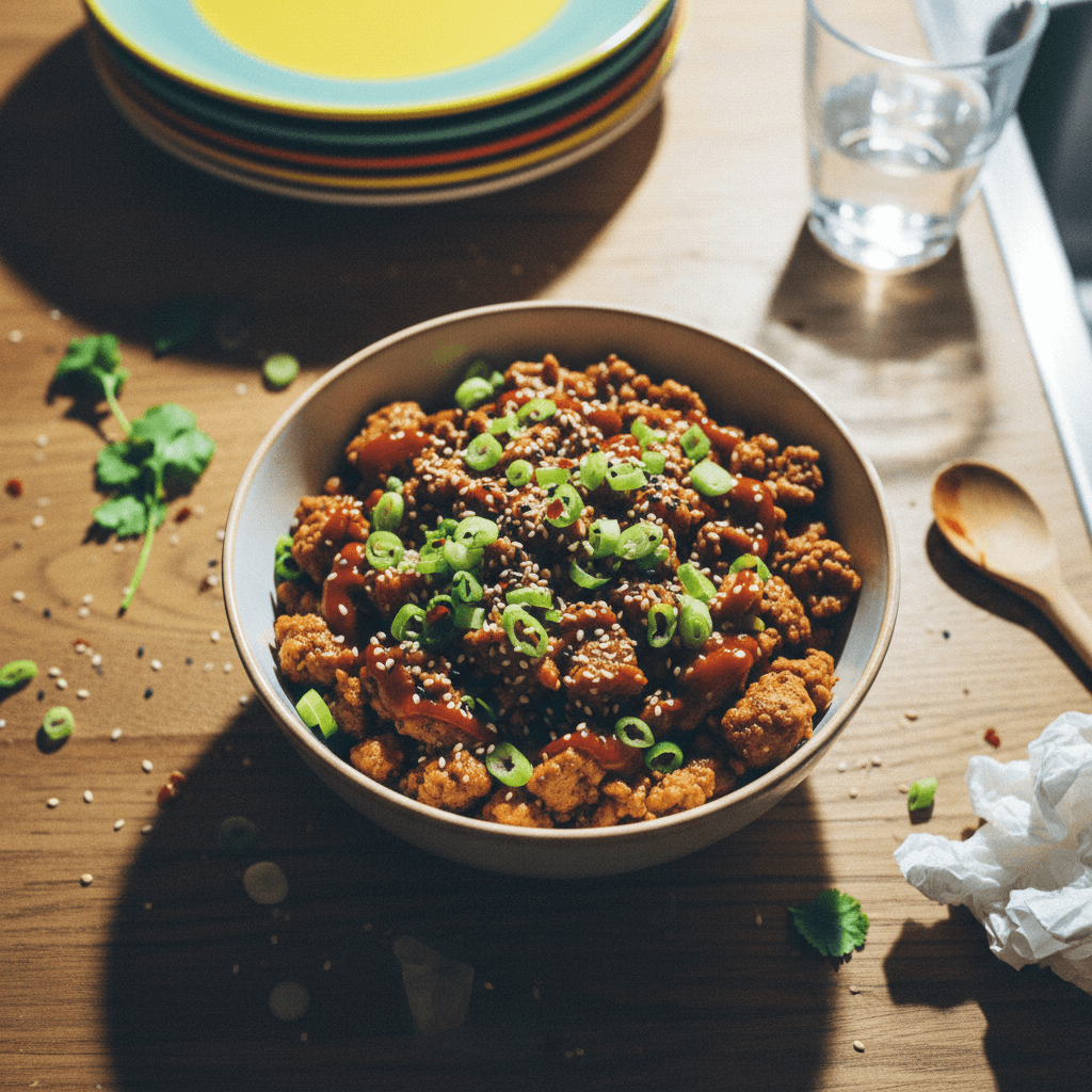 Vibrant Sesame Ground Chicken Bowl