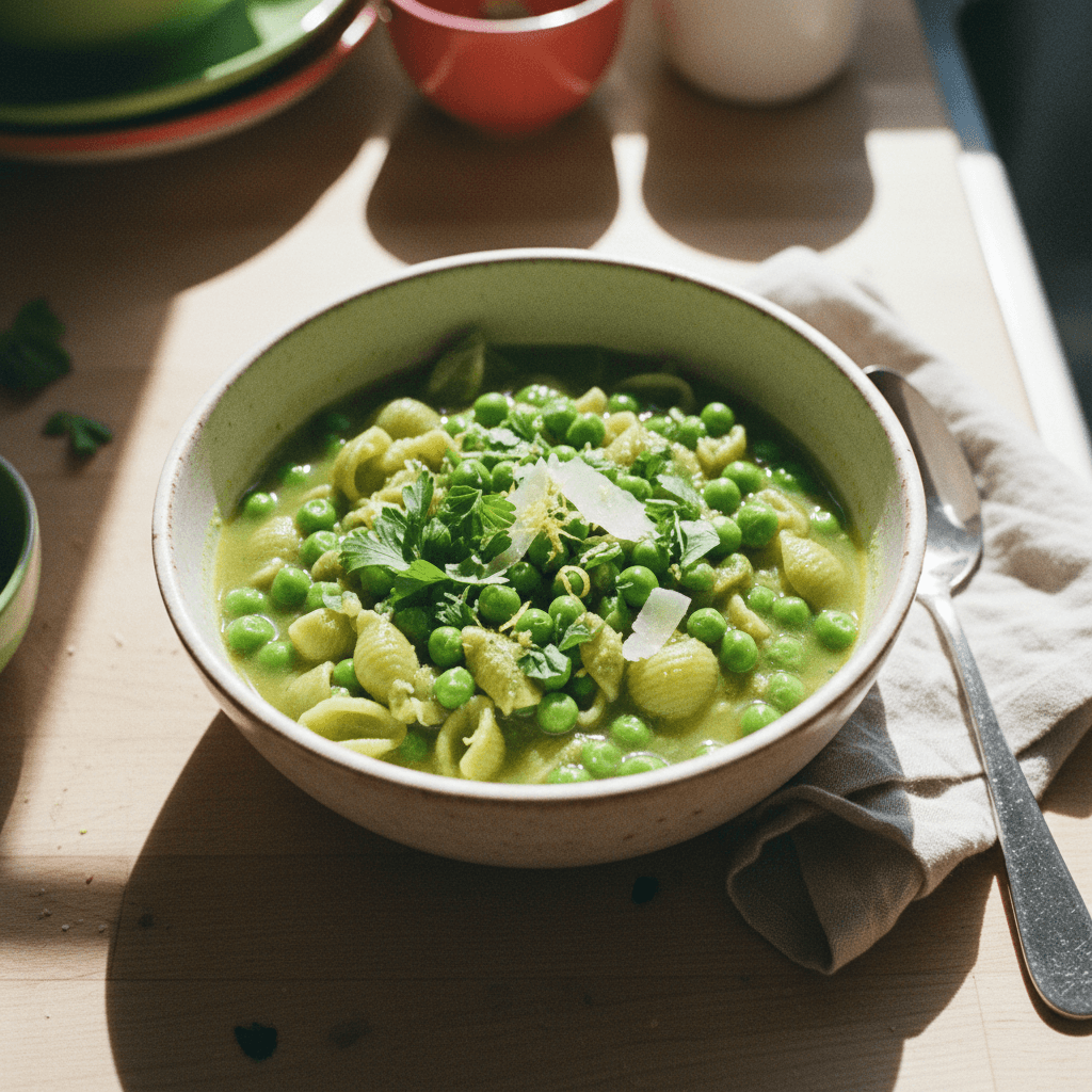 Pea and Small Shells Soup