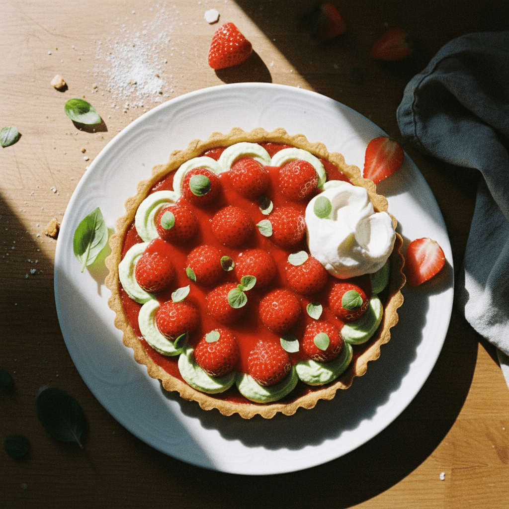 Strawberry and Basil Tart