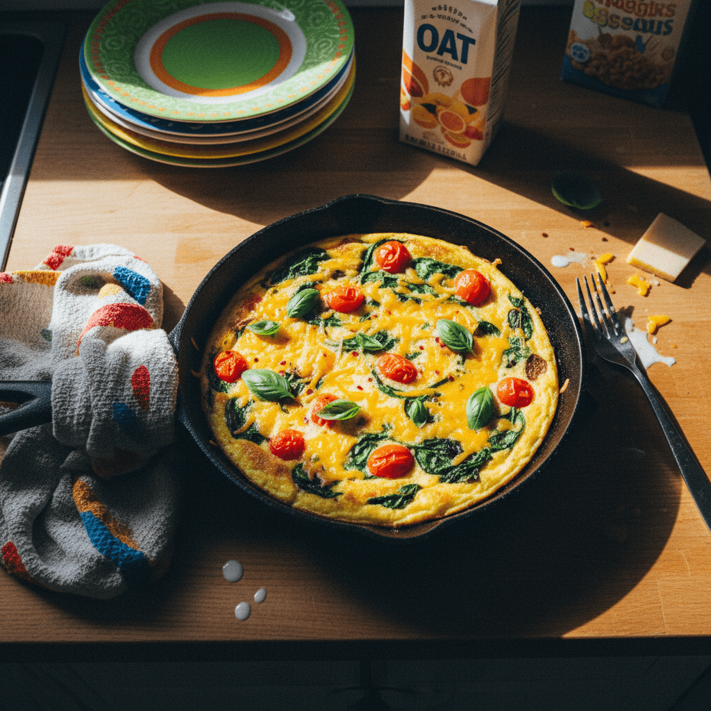 Tomato, Spinach, and Cheddar Frittata
