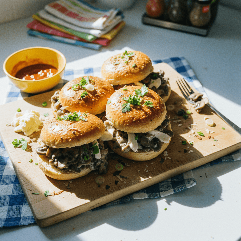 Baked Mushroom Burger Buns