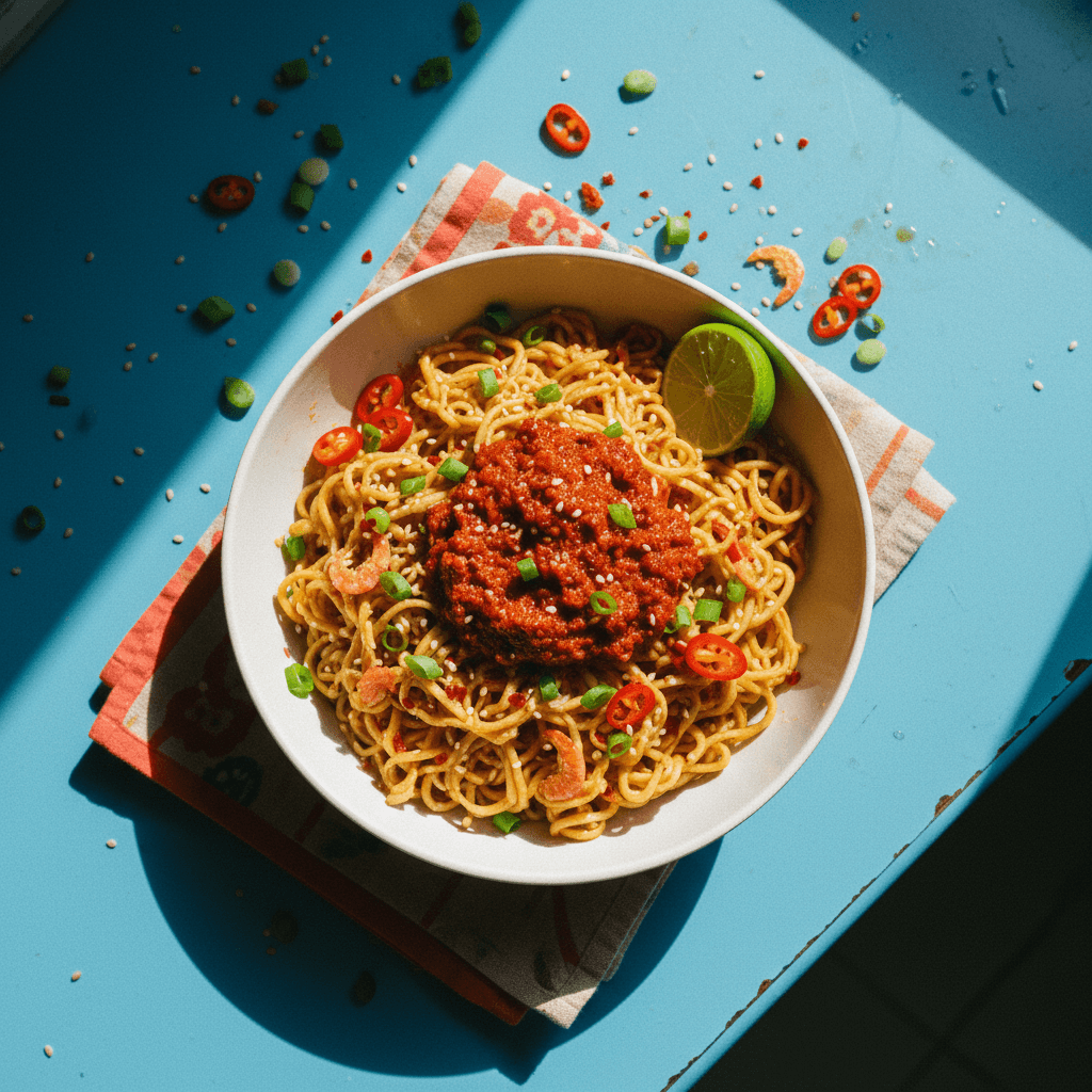 Noodles with Sambal Chili Paste