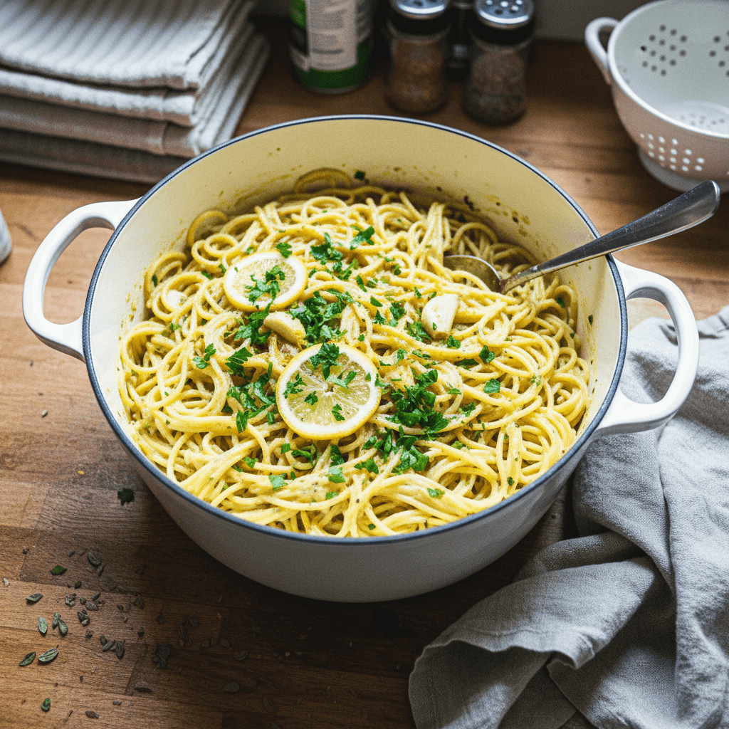 One-Pot Lemon Garlic Pasta