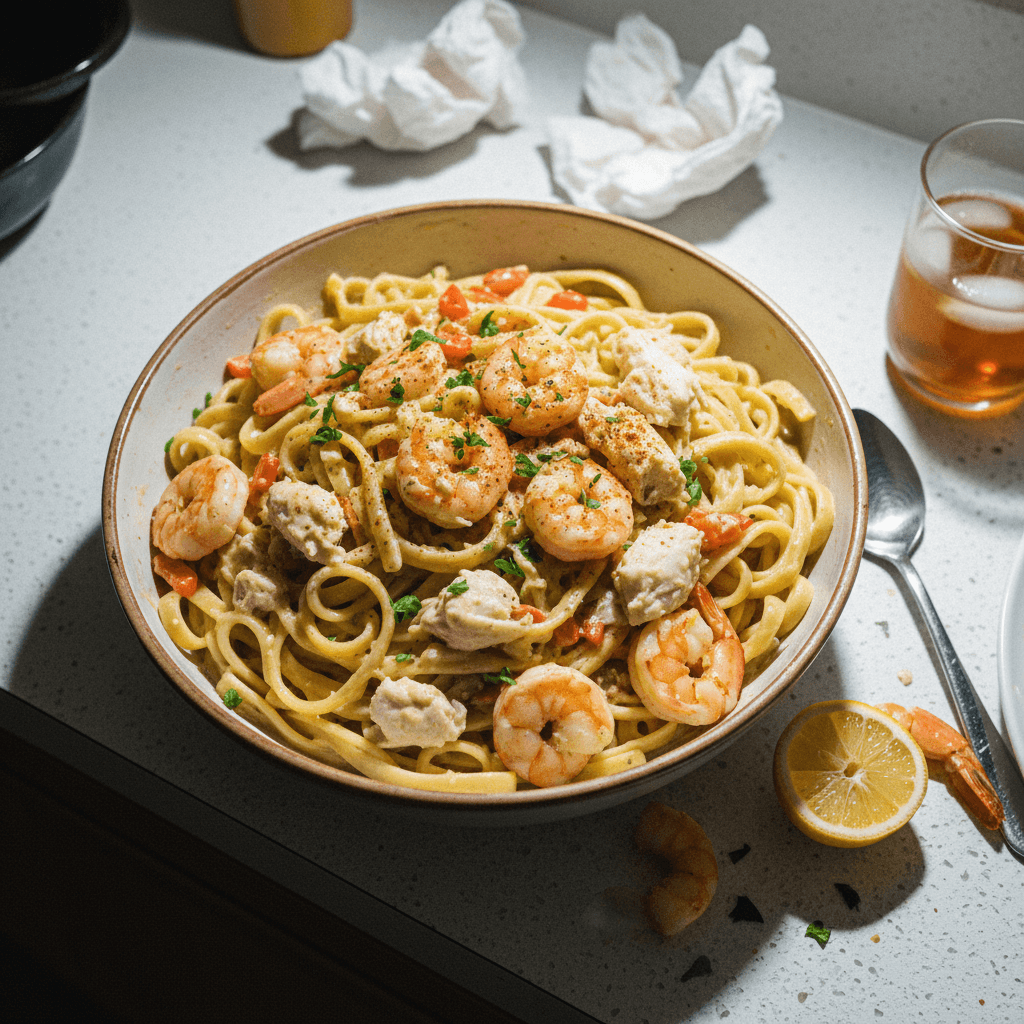 Shrimp and Crab Alfredo