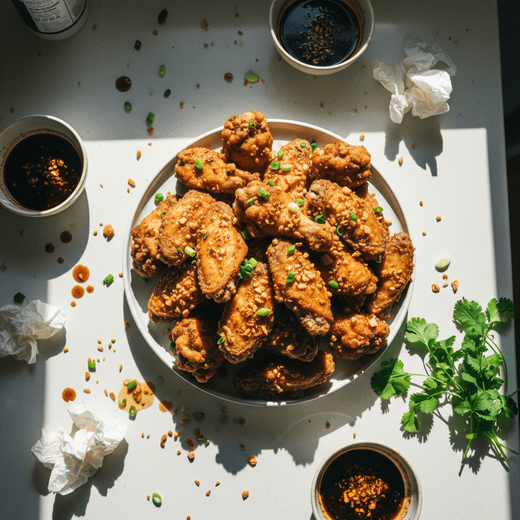 20-Min Garlicky Fried Chicken Wings