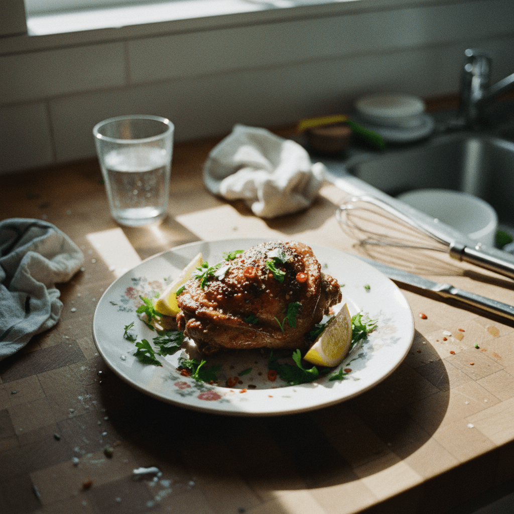 Lemon Herb Roasted Chicken Thighs with Root Vegetables