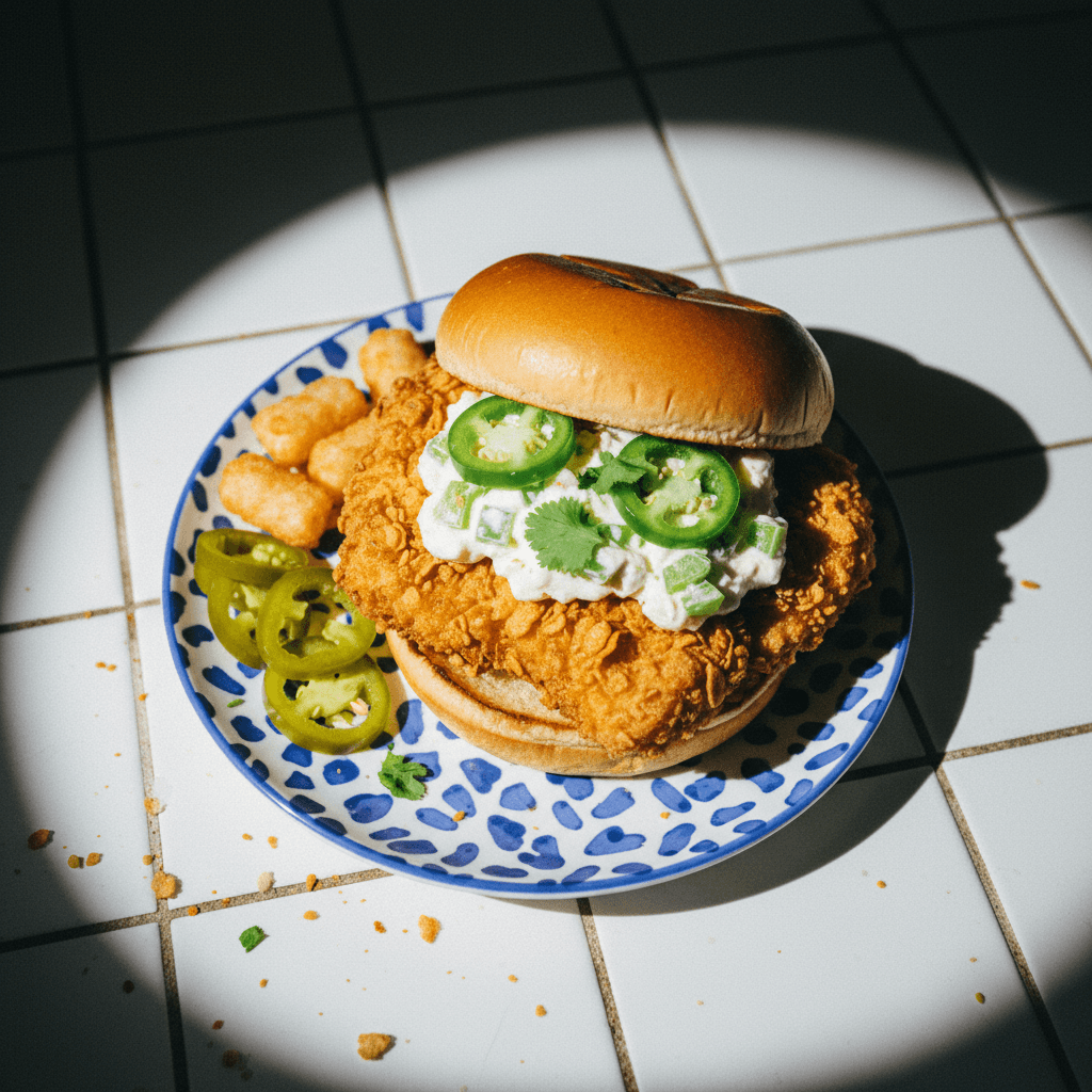 Jalapeño Popper Crispy Chicken Breakfast Sandwich