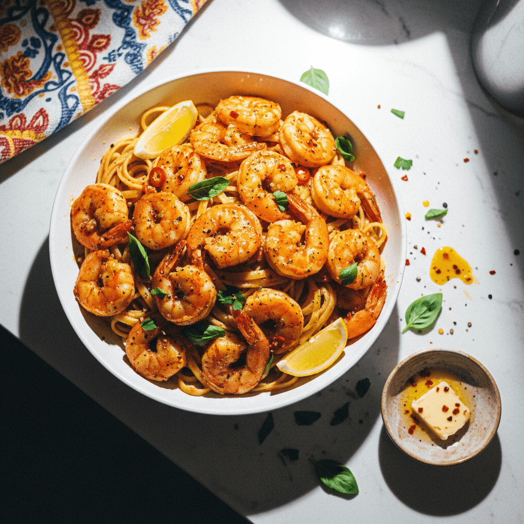 Spicy Garlic Butter Shrimp Scampi