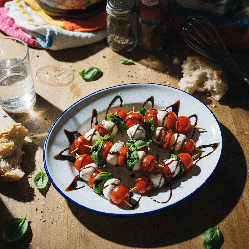 Caprese Skewers with Balsamic Glaze