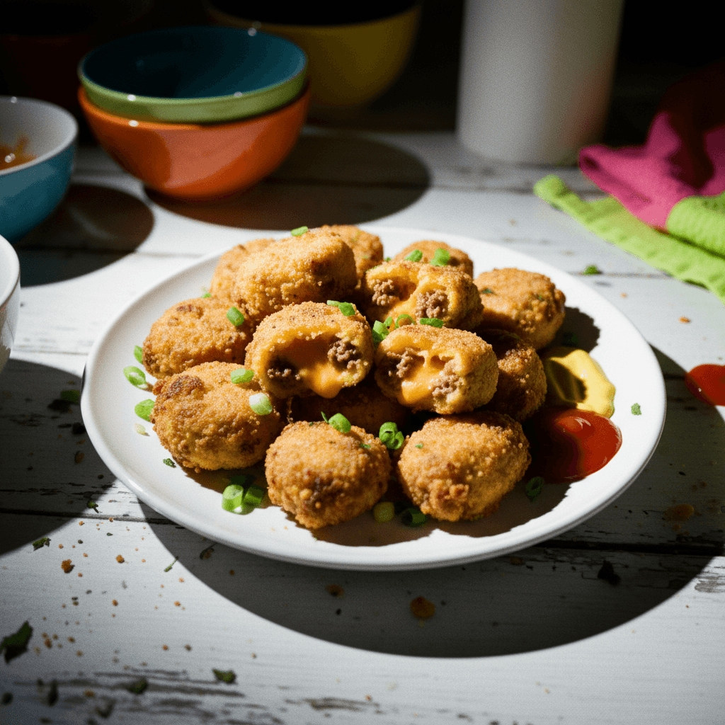 Cheesy Beef Corn Dog Bites