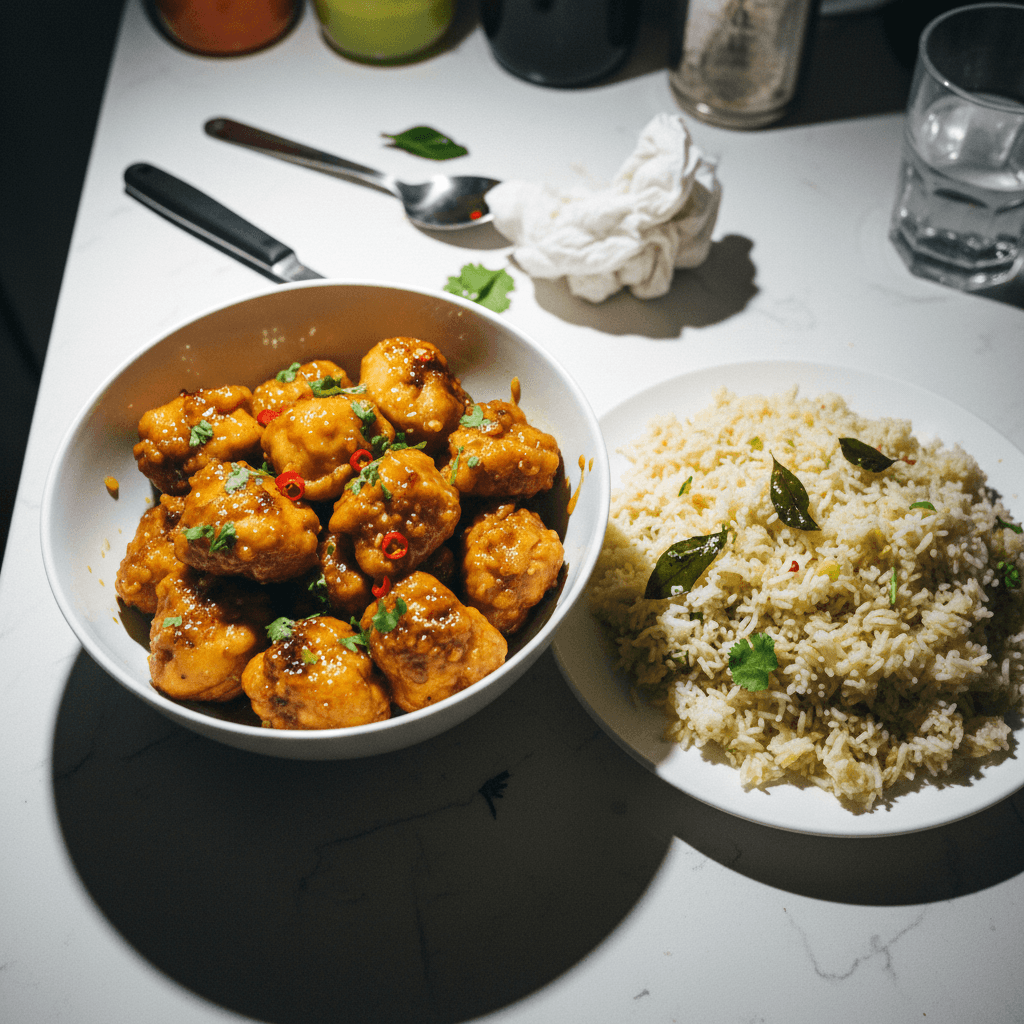 Honey Garlic Chicken with Quick Garlic Rice
