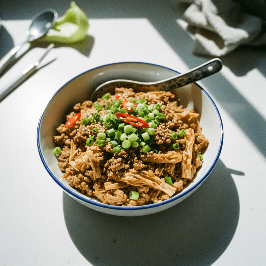 Minced Pork and Yuba Stir-Fry