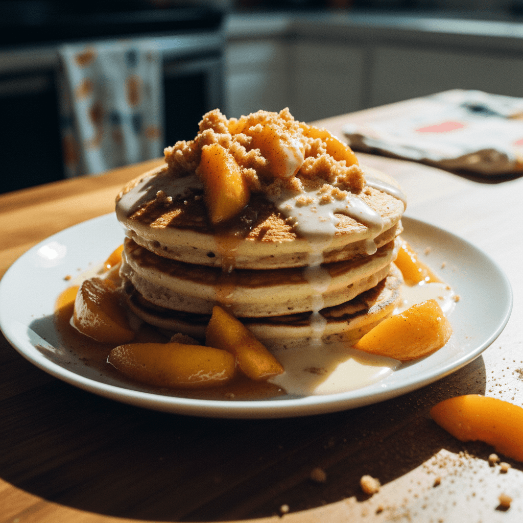 Peach Cobbler Pancakes