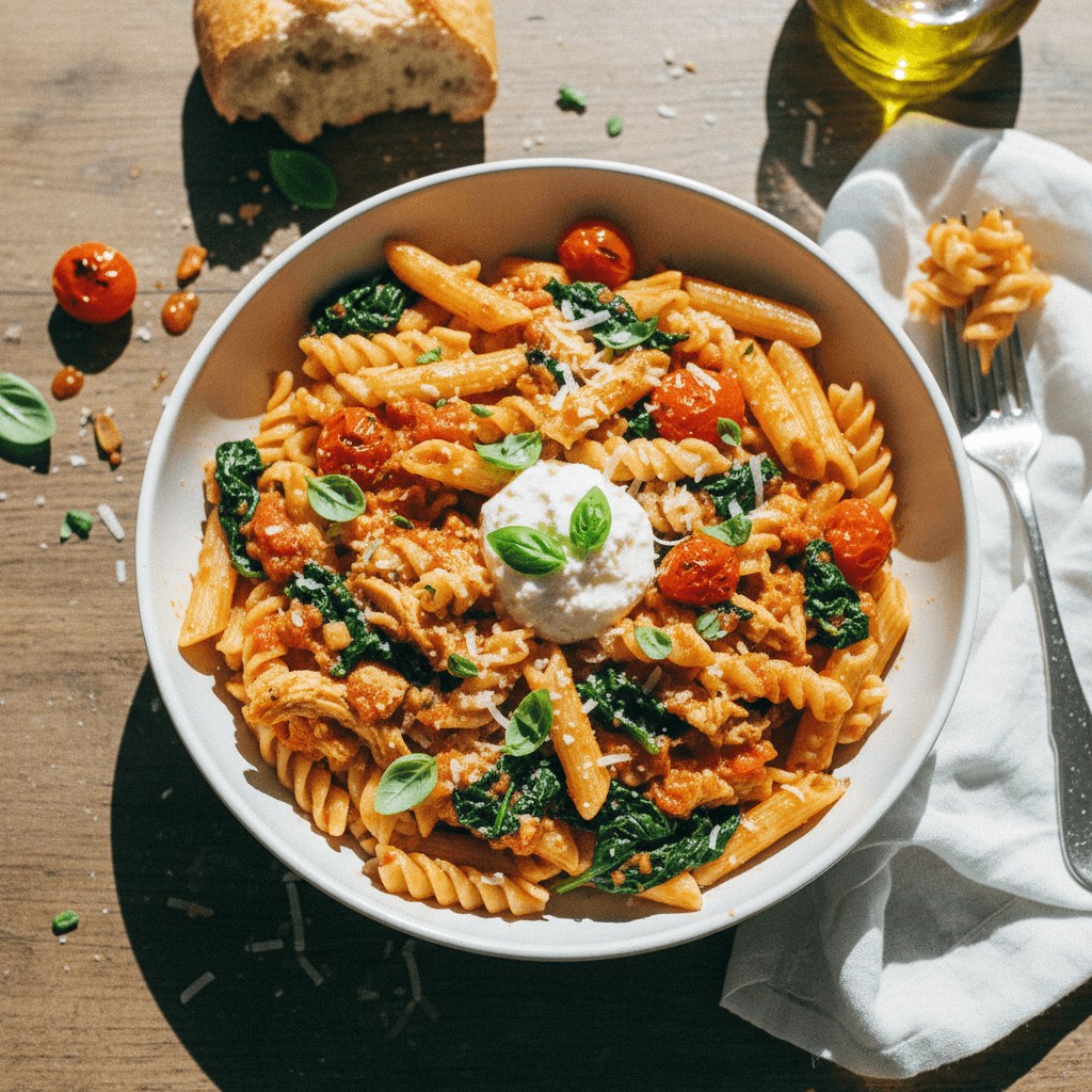 Chicken Spinach Tomato Pasta
