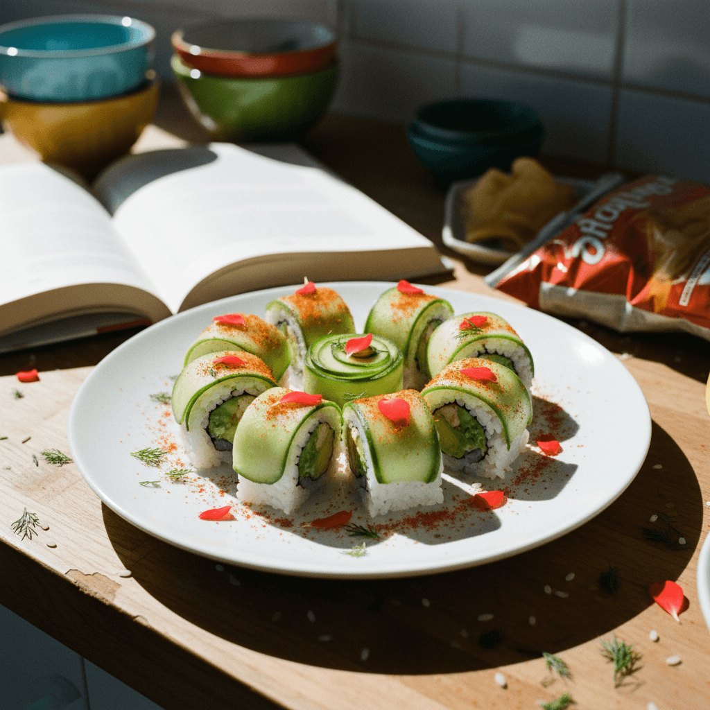 Cucumber Smoked Paprika Sushi Roll