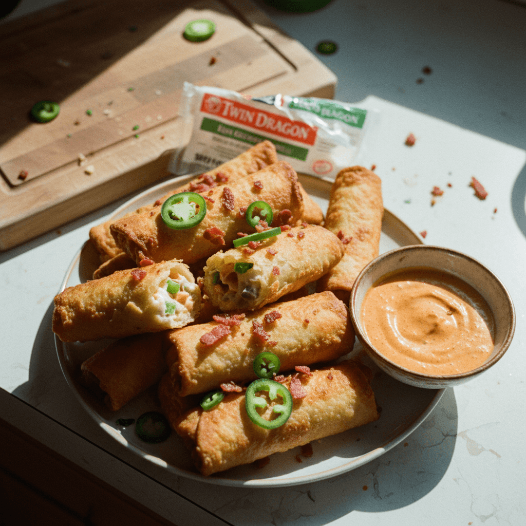 Bacon Jalapeño Popper Egg Rolls