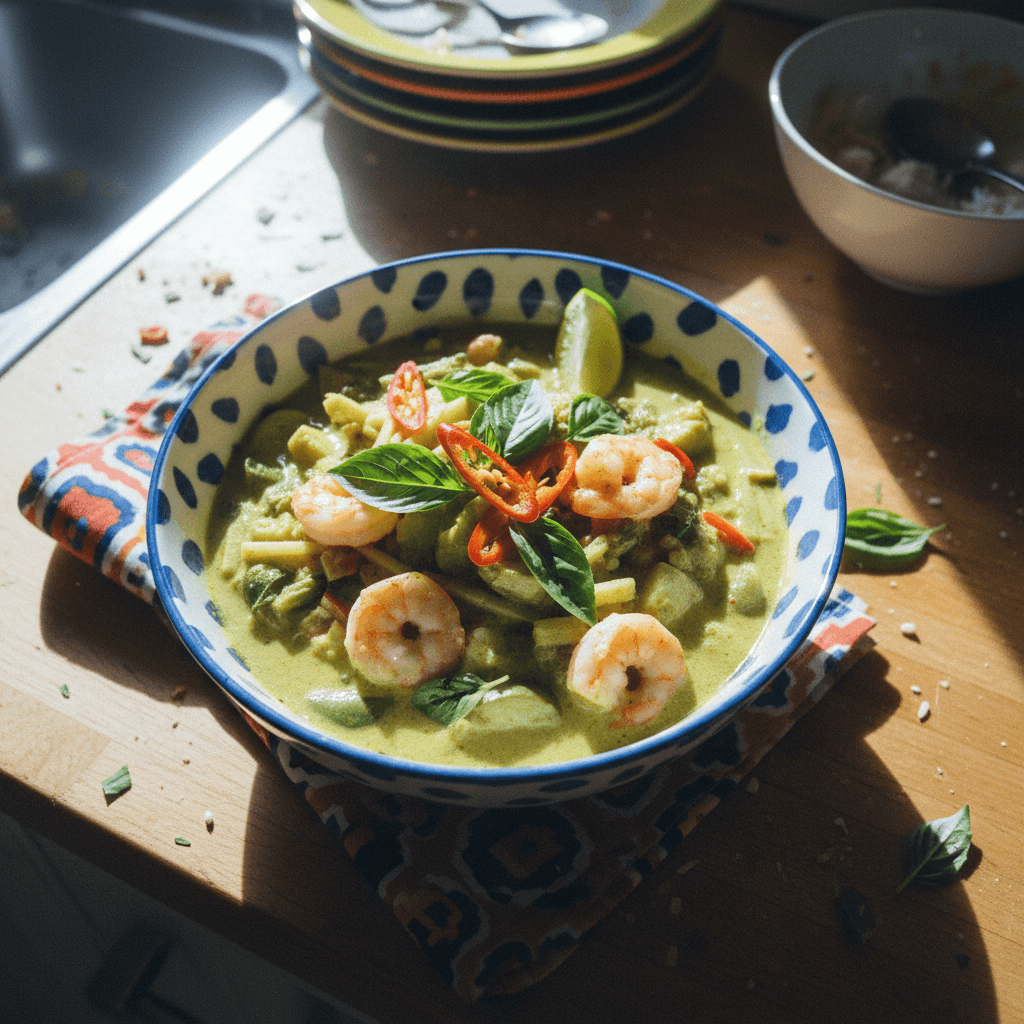 Trader Joe's Quick Thai Green Curry with Shrimp