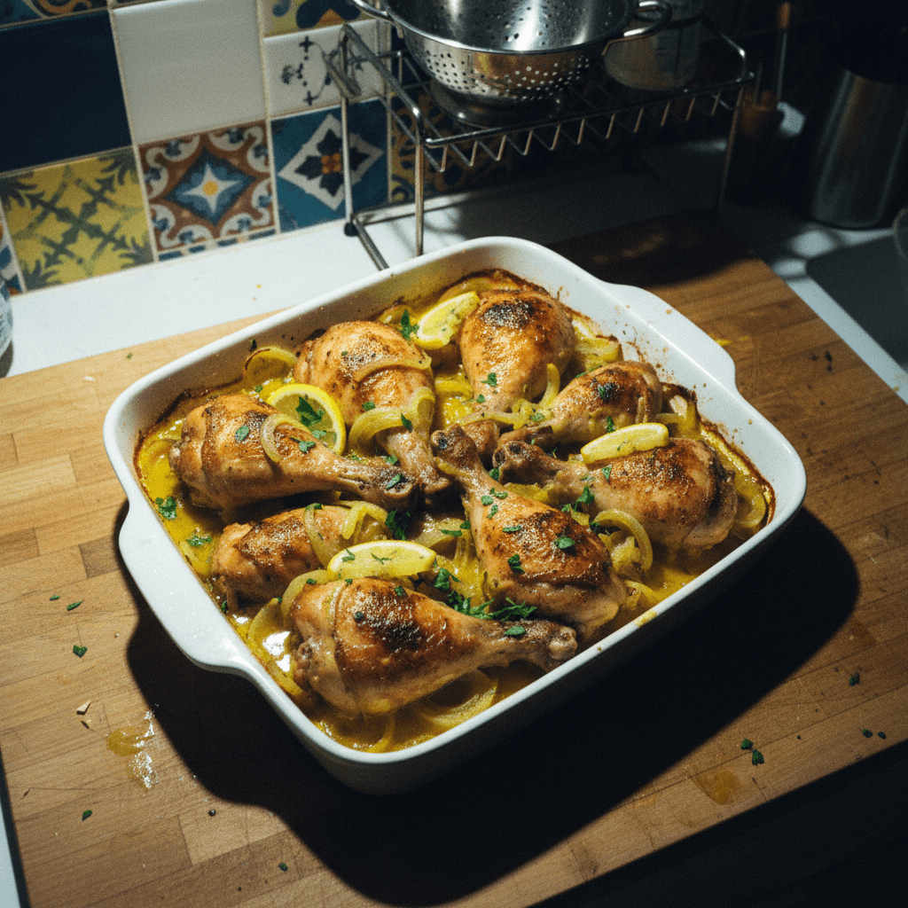 Lemon Dijon Baked Chicken with Onions