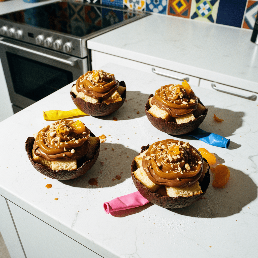 Chocolate Peanut Caramel Dessert Bowls
