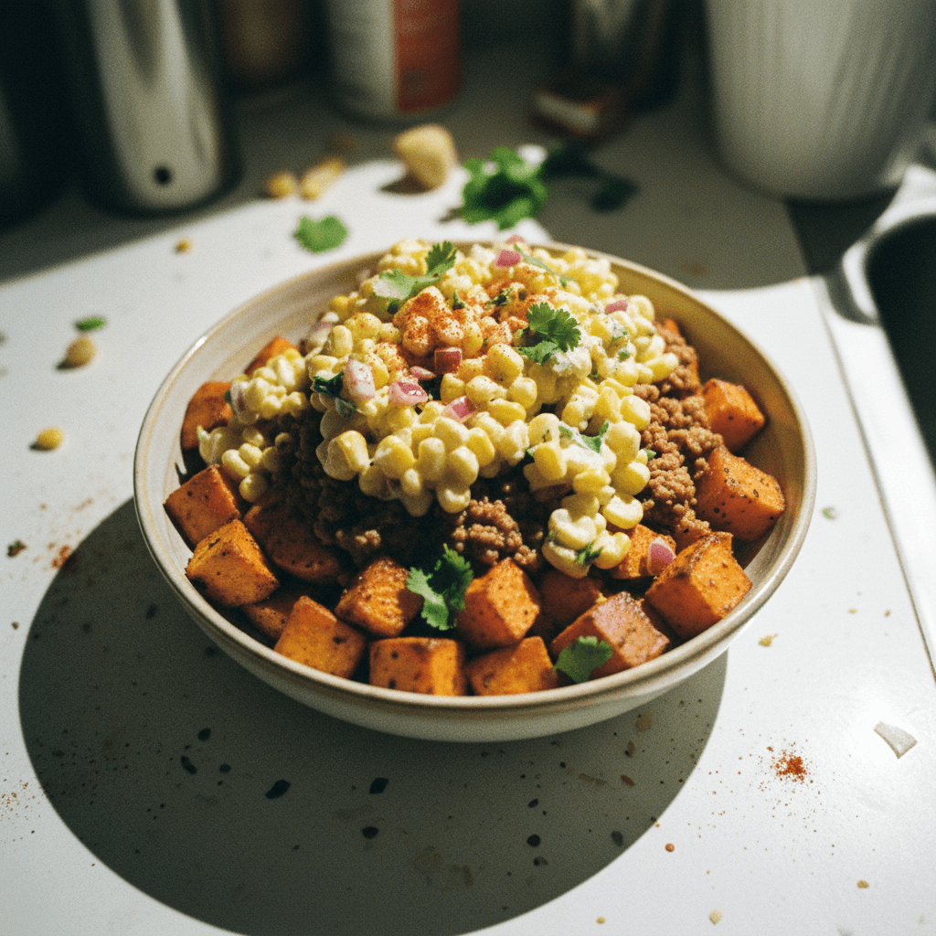 Street Corn and Sweet Potato Bowl
