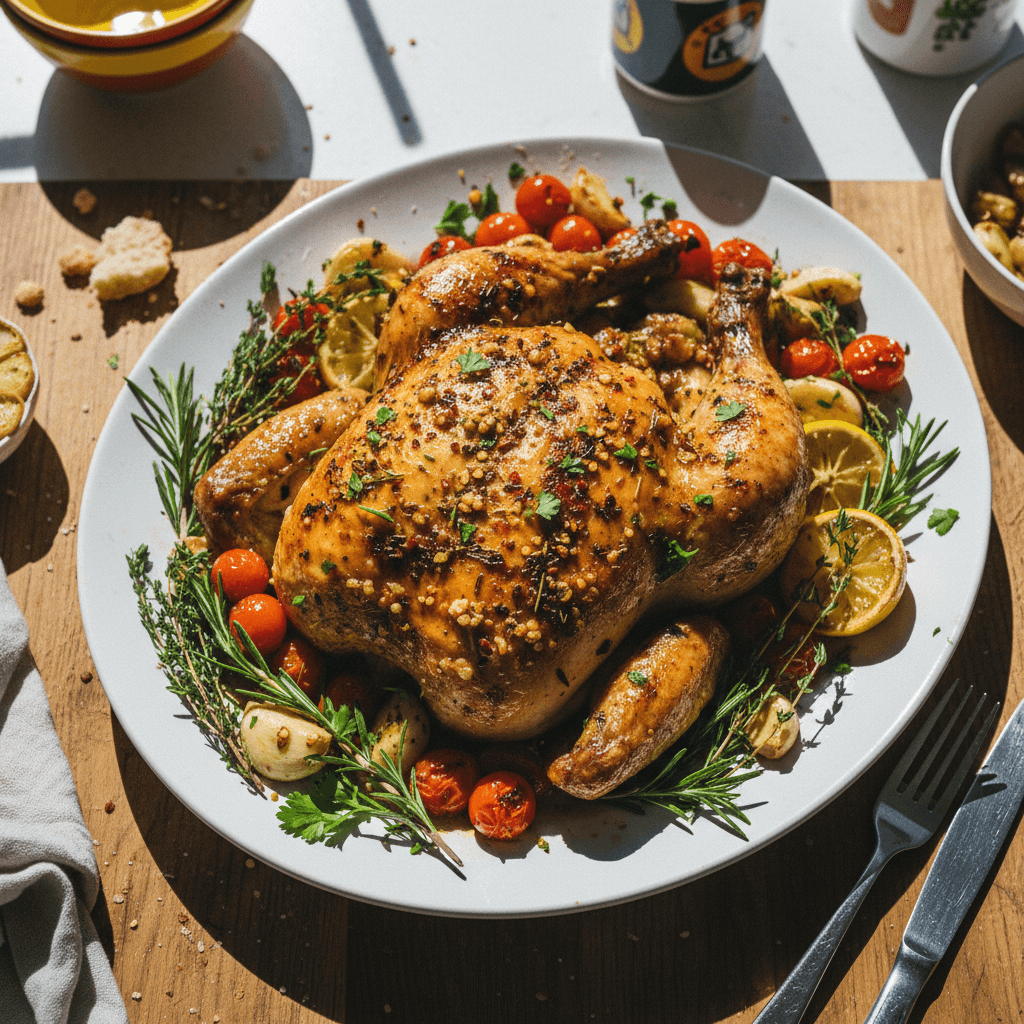 Herb-Roasted Spatchcock Chicken